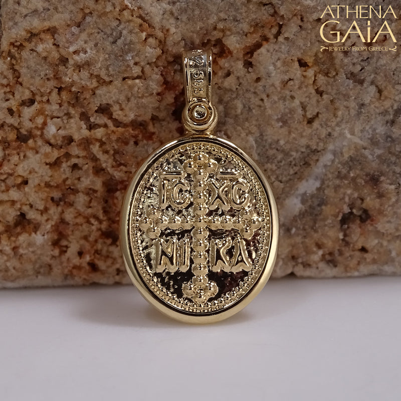 ICXC NIKA Mother and Child Konstantinata Cross - 14k Gold