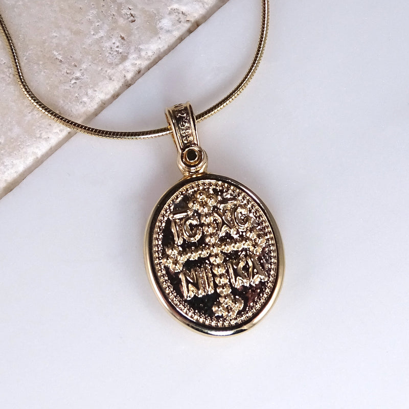 ICXC NIKA Mother and Child Konstantinata Cross - 14k Gold