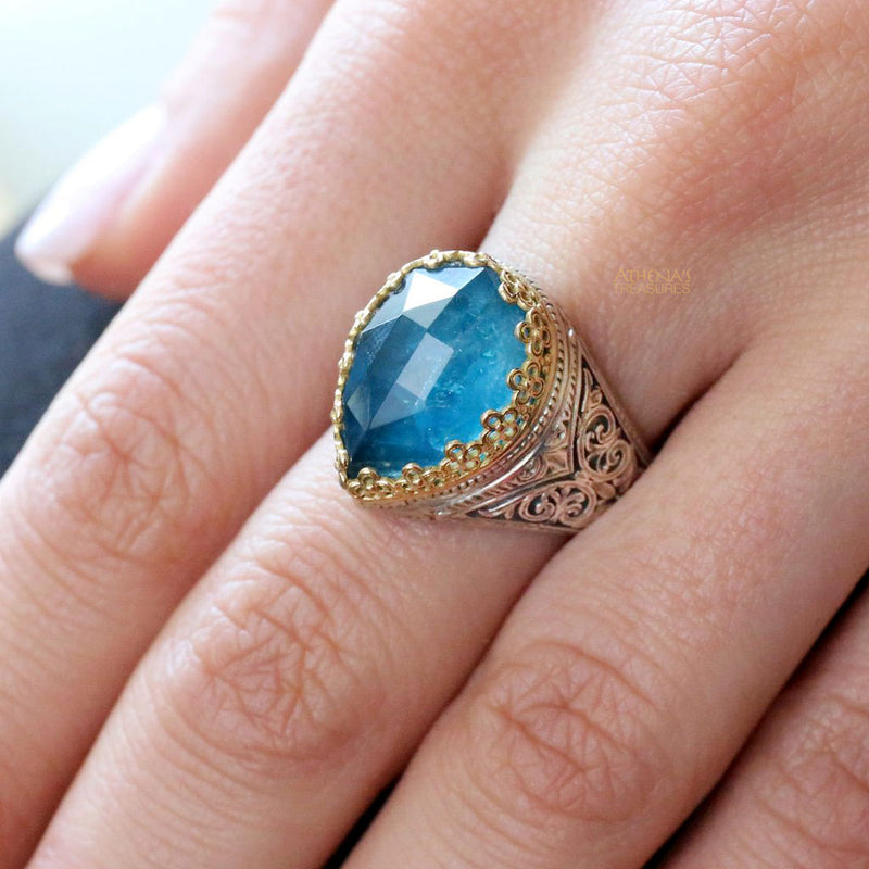 Pop Rocks Dakru Crown Ring - 18k Gold & Sterling Silver Ring - Cocktail Ring