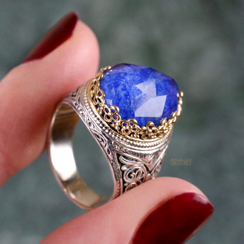 Pop Rocks Dakru Crown Ring - 18k Gold & Sterling Silver Ring - Cocktail Ring