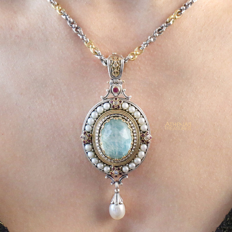 Pop Rocks Megali Oval Pendant - 18k Gold & Sterling Silver Pendant