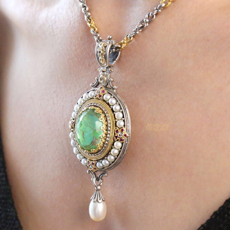 Pop Rocks Megali Oval Pendant - 18k Gold & Sterling Silver Pendant