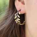 Pearl Olive Hoop Earrings
