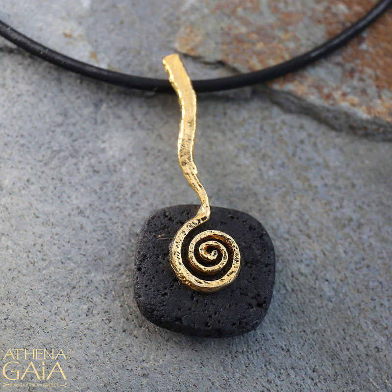 Lava Flow Necklace - Gold Plated Sterling Silver Necklace