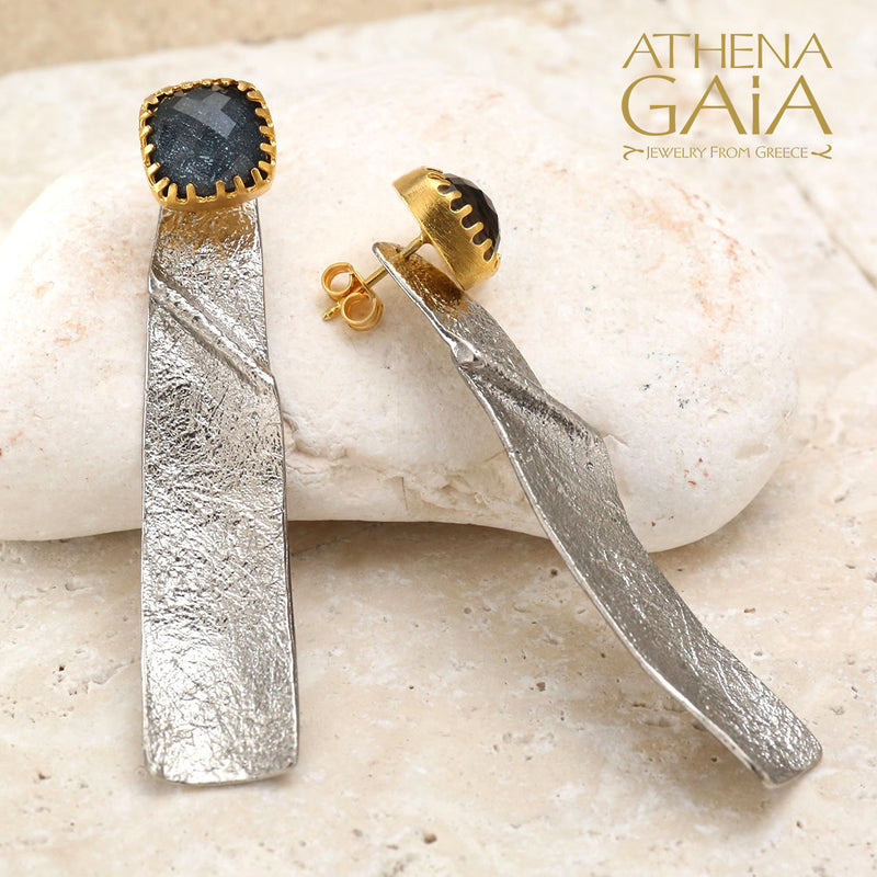 Crepe Convertible Earrings - Gold Plated Sterling Silver Earrings