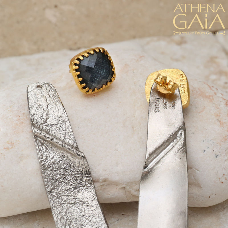 Crepe Convertible Earrings - Gold Plated Sterling Silver Earrings