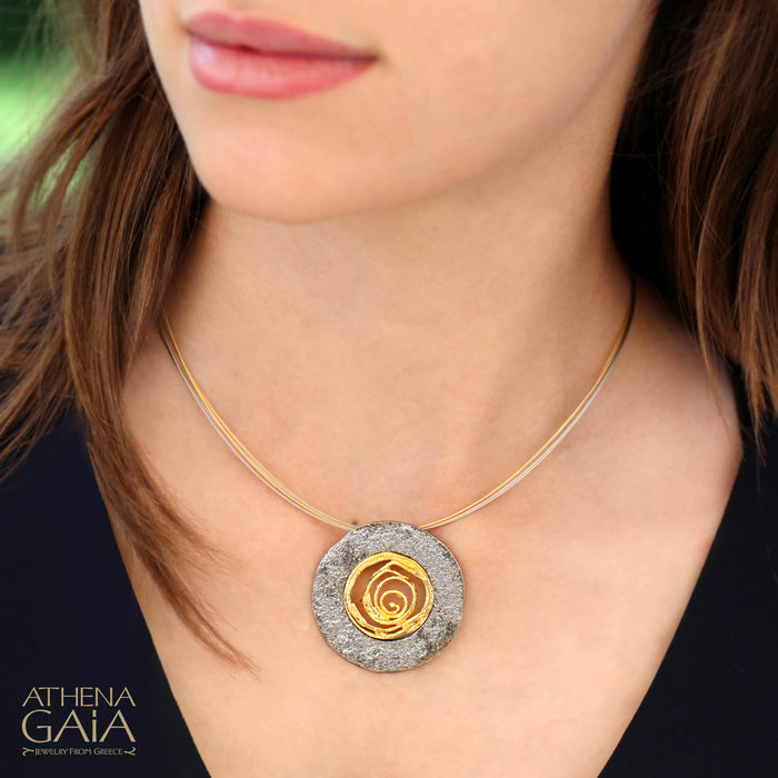 Sun Blast Spiral Pendant and Necklace