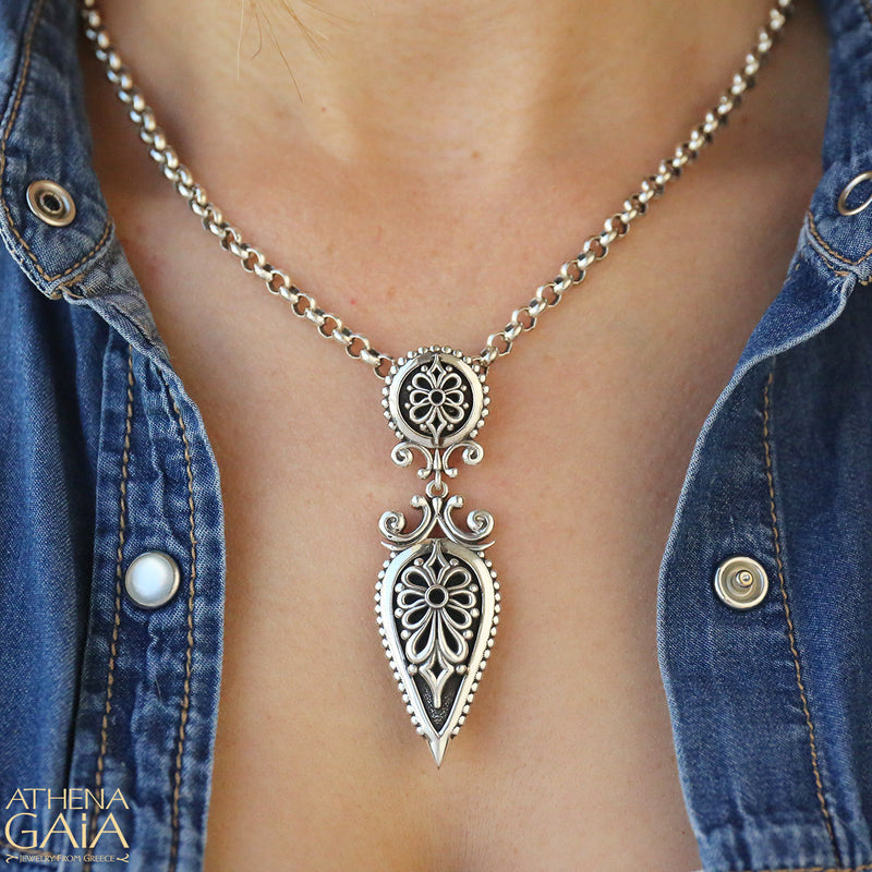 Sterling Silver Rolo Chain - Handcrafted Byzantine Chain Necklace | Unisex Heavy Duty