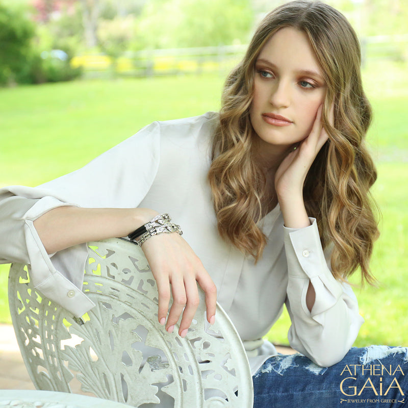 Heracles Knot Byzantine Chain Bracelet - Sterling Silver Bracelet