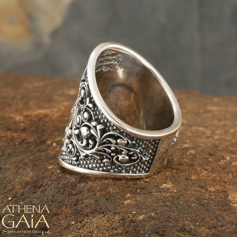 Silver Waves Long Ring - Sterling Silver Ring - Cocktail Ring