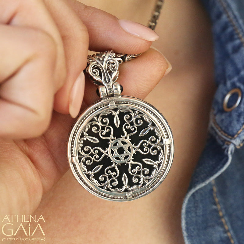 Star of David Meander Pendant - Sterling Silver Pendant