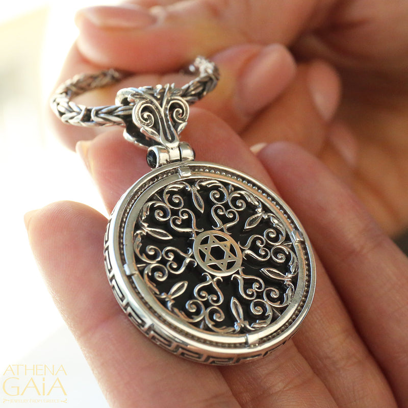 Star of David Meander Pendant - Sterling Silver Pendant