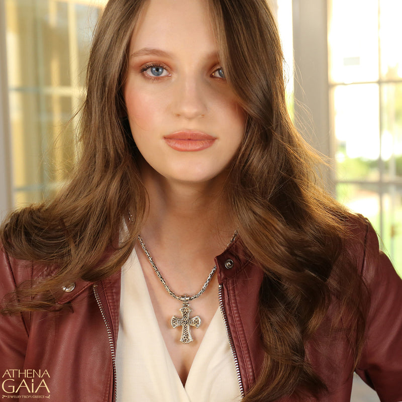 Flared Latin Cross - Sterling Silver - Orthodox Cross Necklace