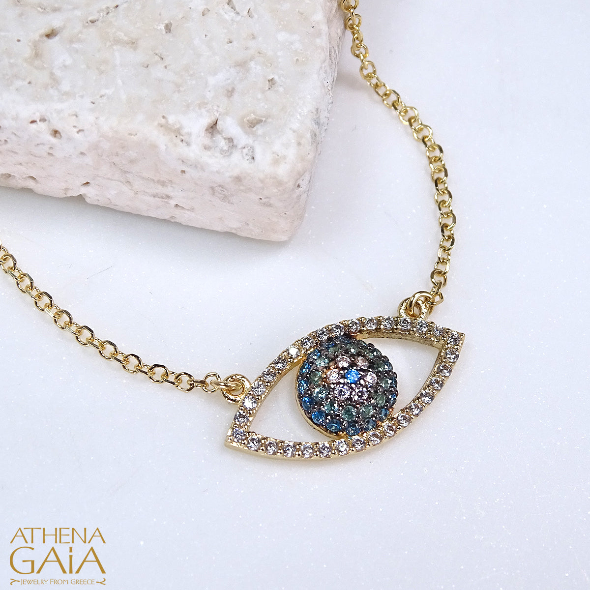 Evil Eye Orb Necklace | Handmade Protection | Ebru Jewelry