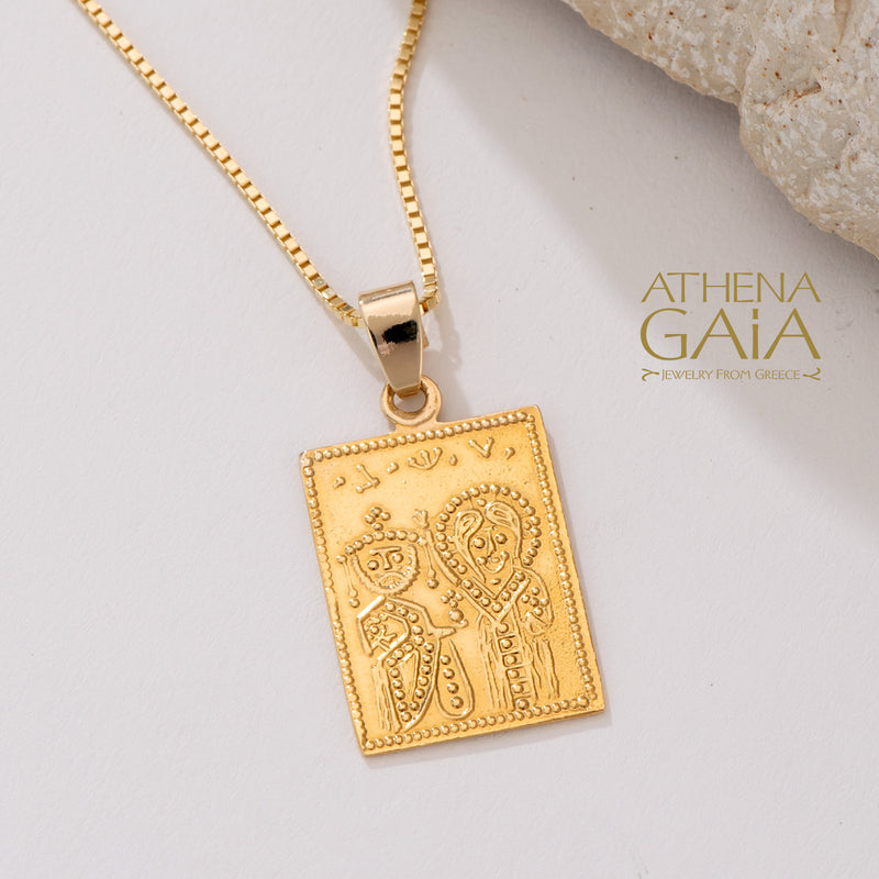 Justinian and Theodora (Large) - 14k Gold - Tablet Konstantinata