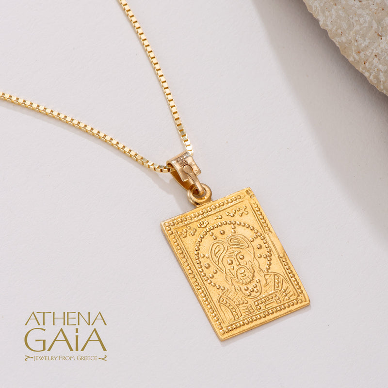 Justinian and Theodora (Large) - 14k Gold - Tablet Konstantinata