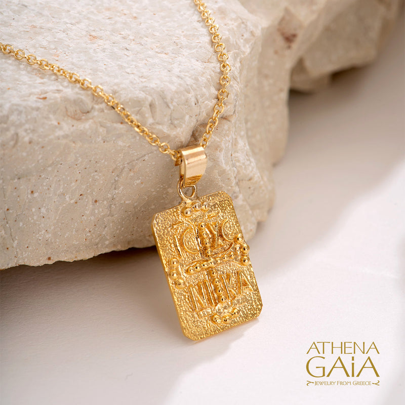 Justinian and Theodora Cross (Large) - 14k Gold - Tablet Konstantinata