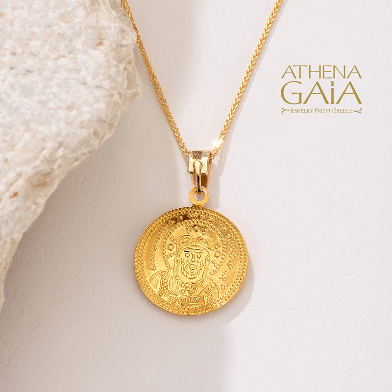 Justinian and Theodora with Jesus (Large) - 14k Gold - Coin Konstantinata