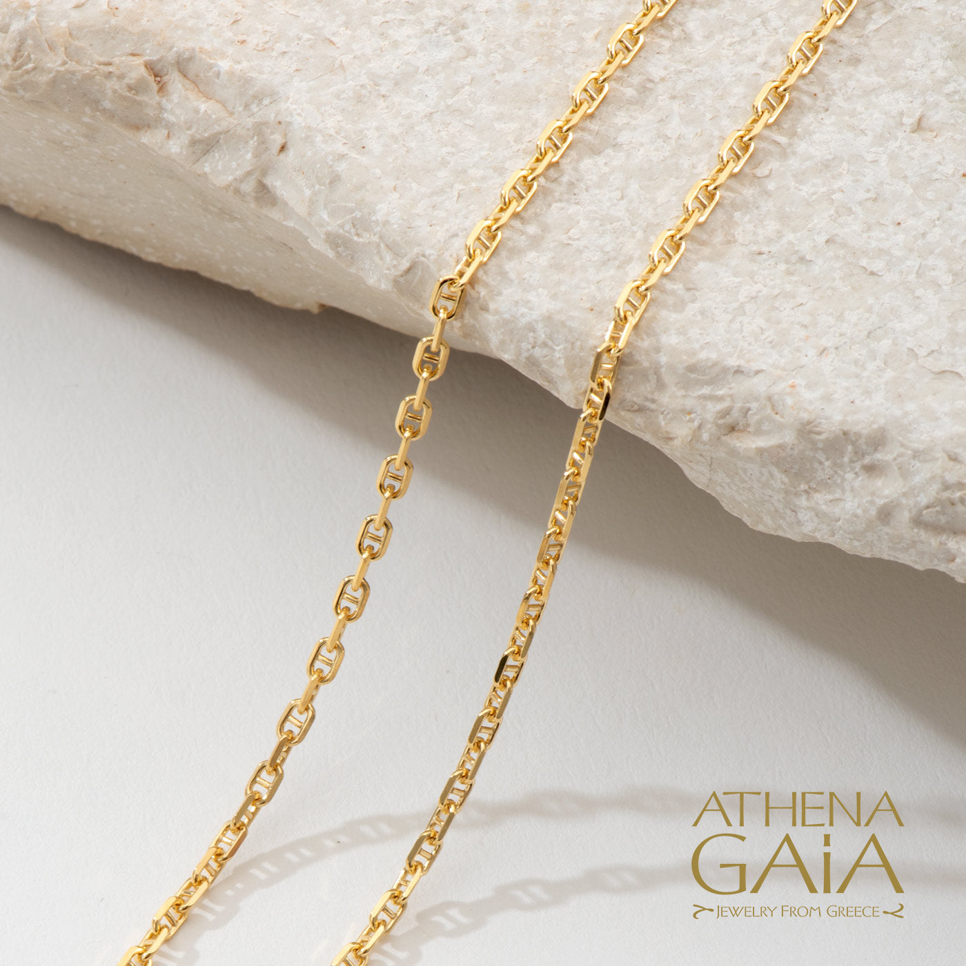 Theta Forzatina (Anchor) 14k Gold Chain — Athena Gaia