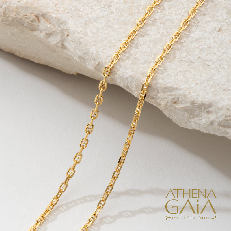 Theta Forzatina (Anchor) 14k Gold Chain