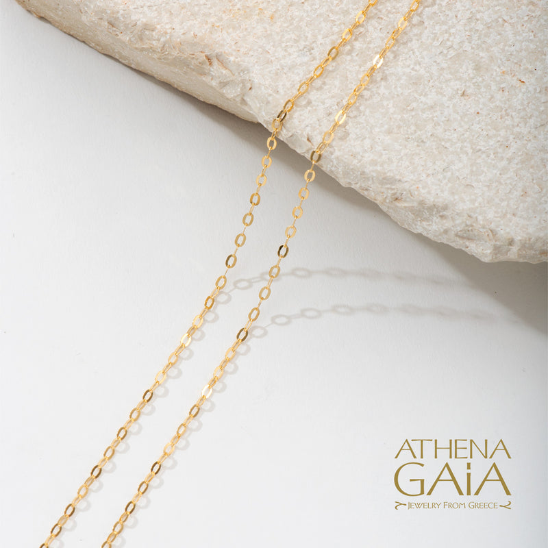 14k Gold Oval Patiti Chain
