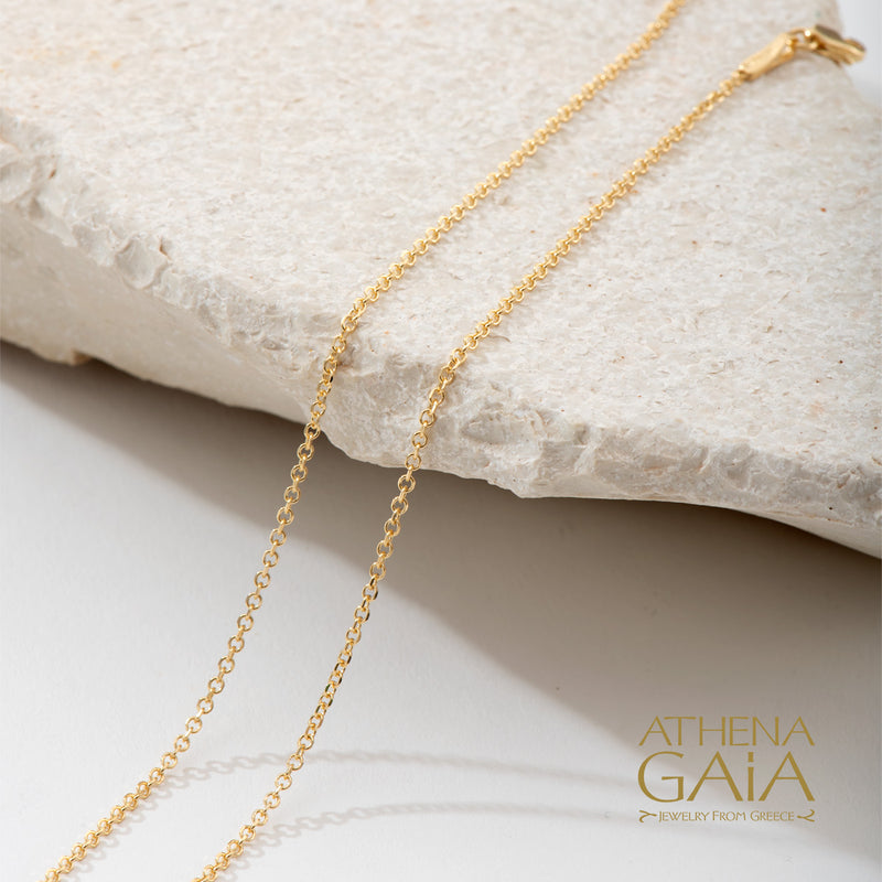 14k Gold Diamond Cut Rolo Chain