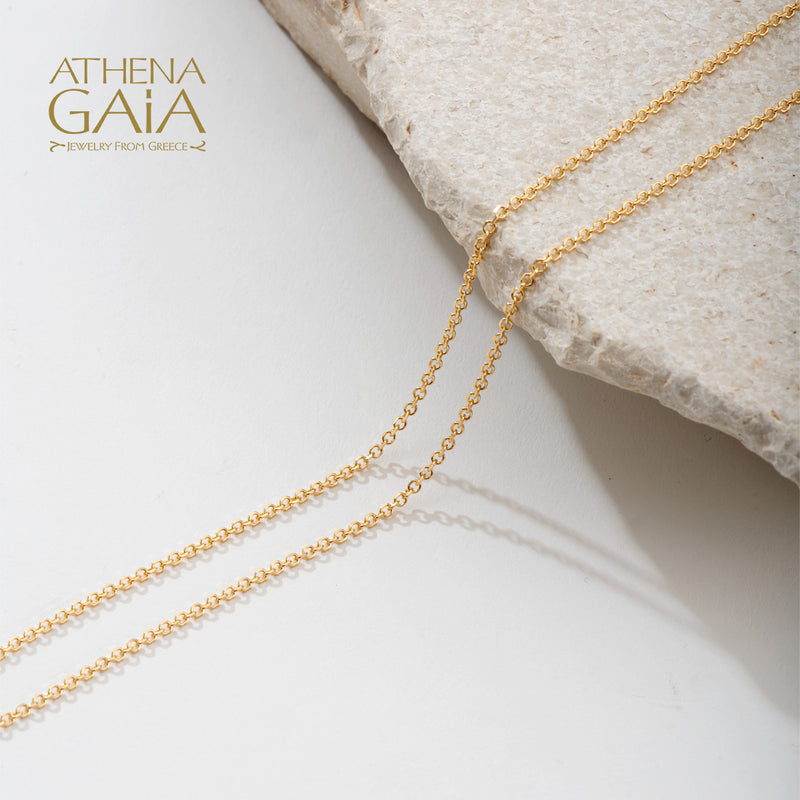 14k Gold Diamond Cut Rolo Chain