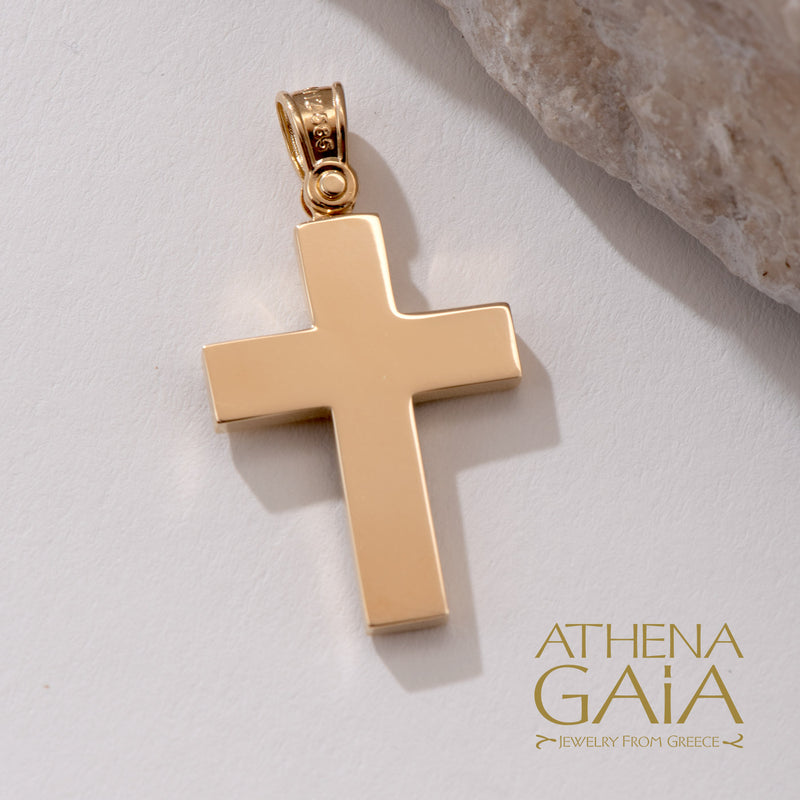 Hidden Light Pave Cross - 14k Gold - Latin Cross