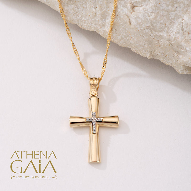 Imperial Cross - 14k Gold - Orthodox Cross - Baptismal Cross