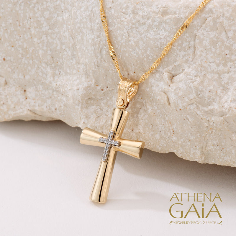 Imperial Cross - 14k Gold - Orthodox Cross - Baptismal Cross