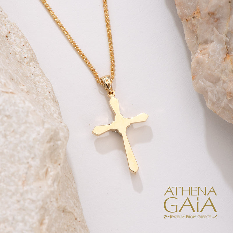 Expanding Latin Cross - 14k Gold - Orthodox Baptismal Cross