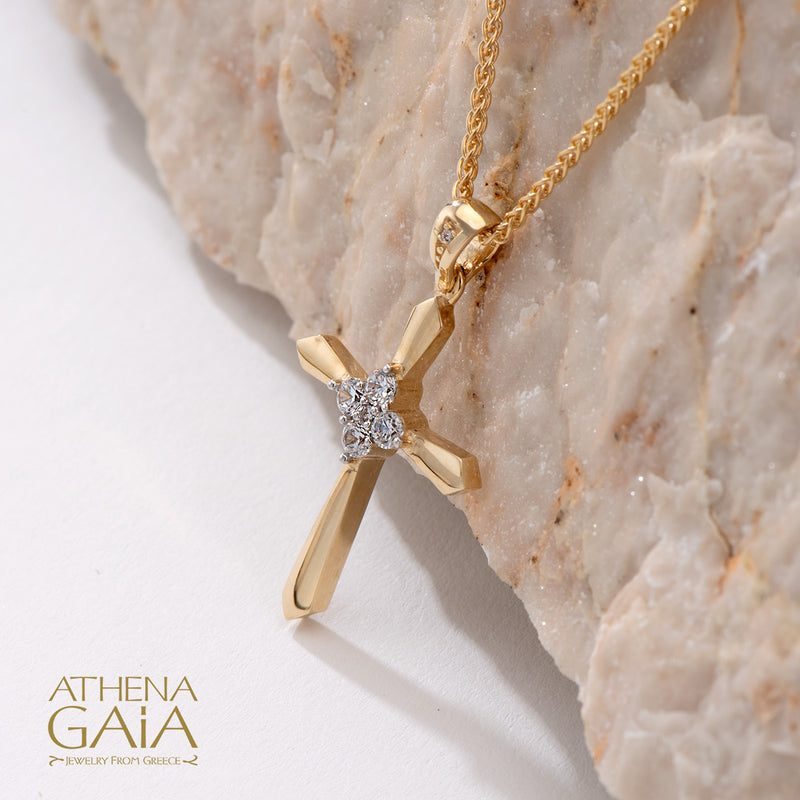 Expanding Latin Cross - 14k Gold - Orthodox Baptismal Cross