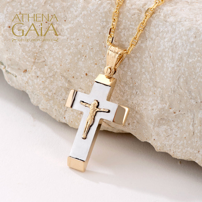 Two-Toned Crucifix Cross