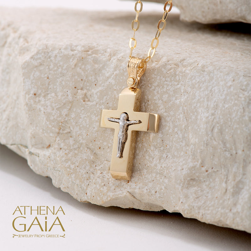 Crucifix Cross - 14k Gold - Latin Baptismal Cross