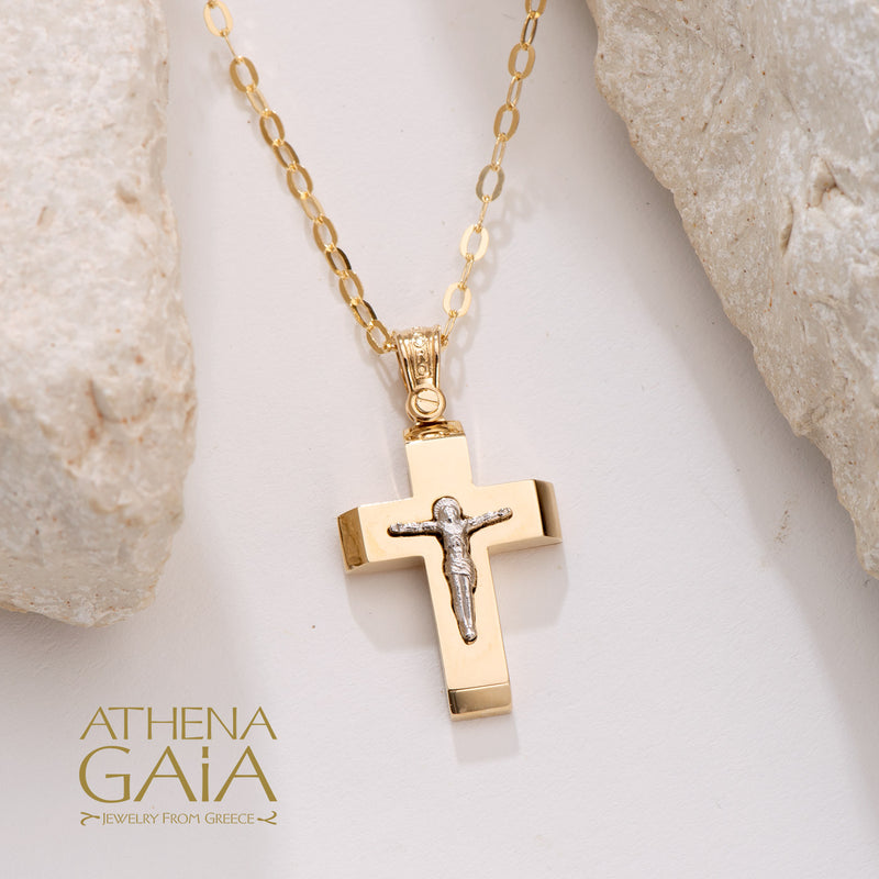 Crucifix Cross - 14k Gold - Latin Baptismal Cross