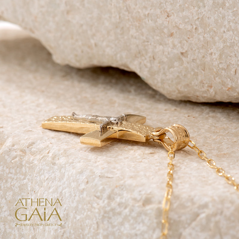 Rough Crucifix Cross - 14k Gold - Latin Cross