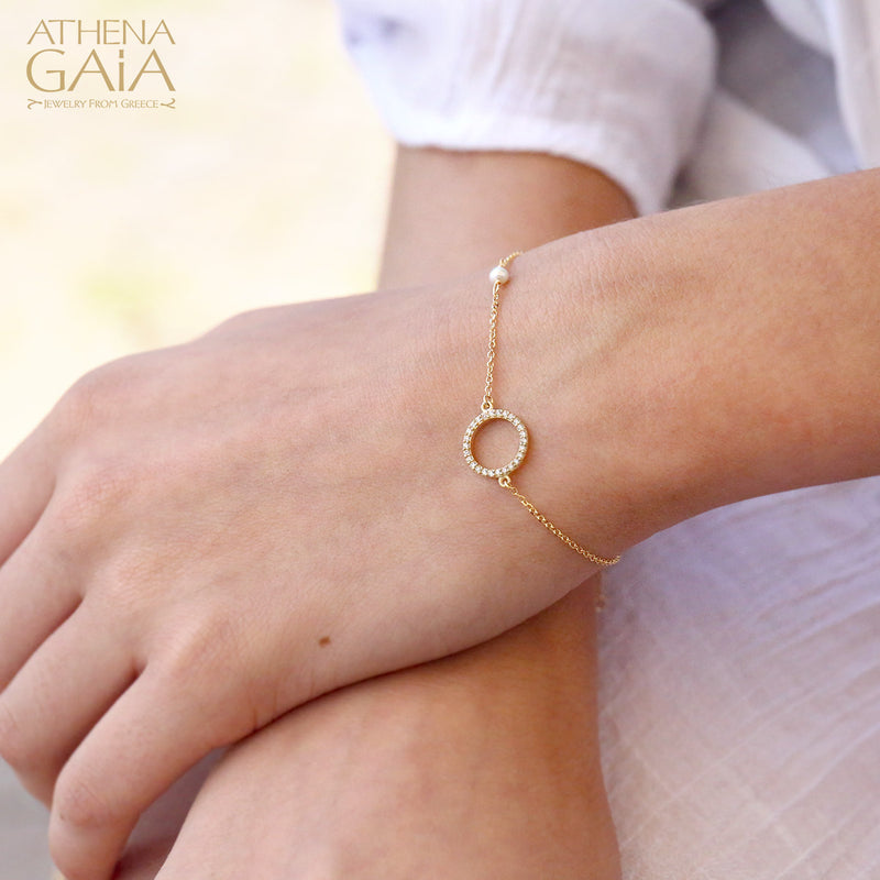 Open Circle Chain Bracelet - 14k Gold Bracelet