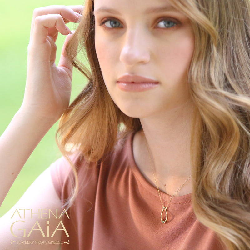 Open Droplet Necklace - 14k Gold Necklace