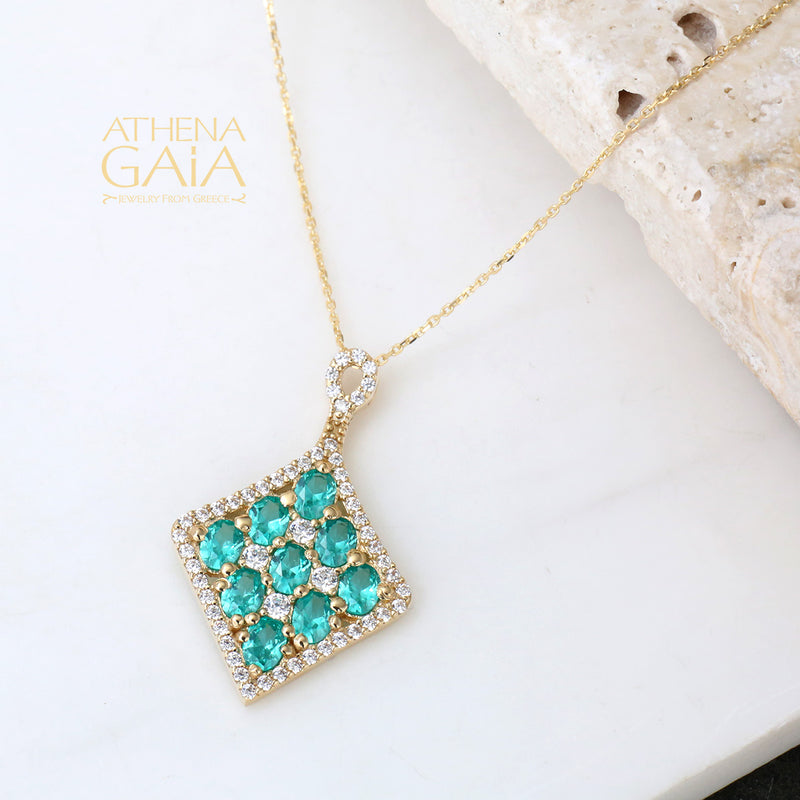 Paraiba Necklace - 14k Gold Necklace