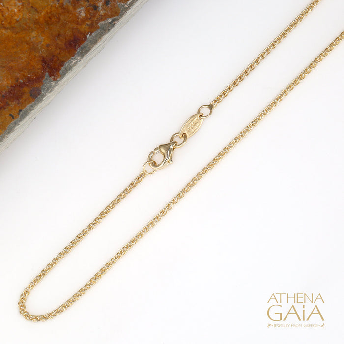 9ct Yellow Gold Spiga Chain Necklace - London Road Jewellery