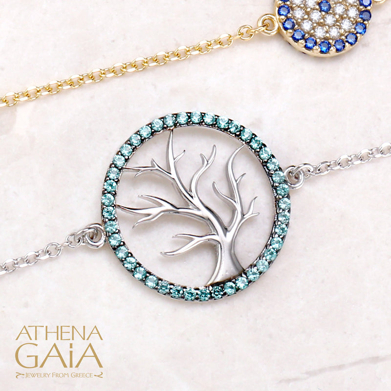 Tree of Life Open Chain Bracelet - 14k Gold Bracelet