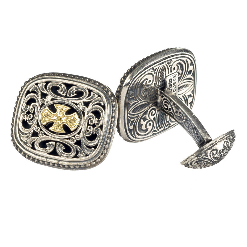 Garden Shadows Maltese Gold Cross Cufflinks