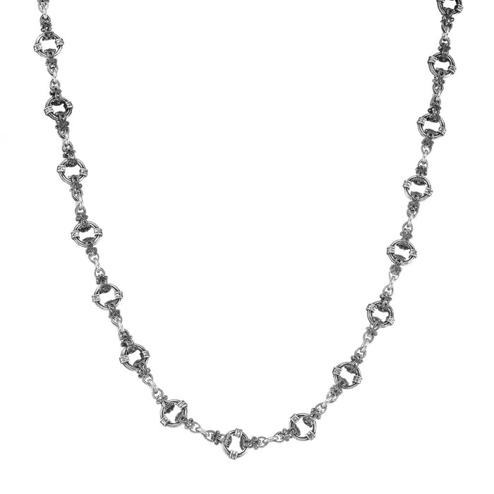 Circle Station Sterling Silver Gerochristo Chain: Athena Gaia Greek Jewelry