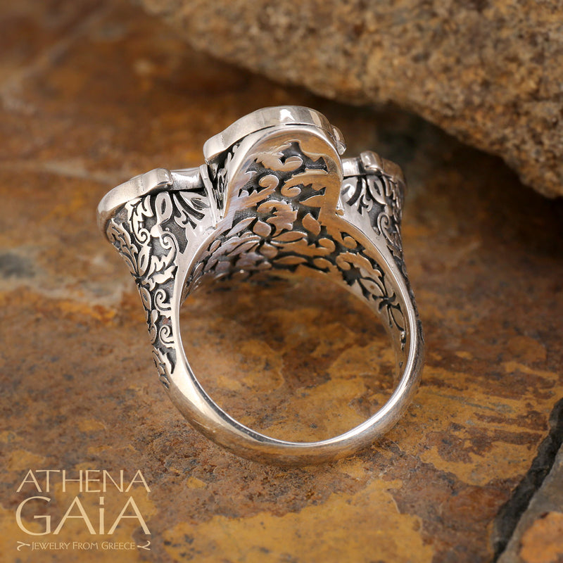 Double Greek Cross Ring - Sterling Silver Ring - Cocktail Ring