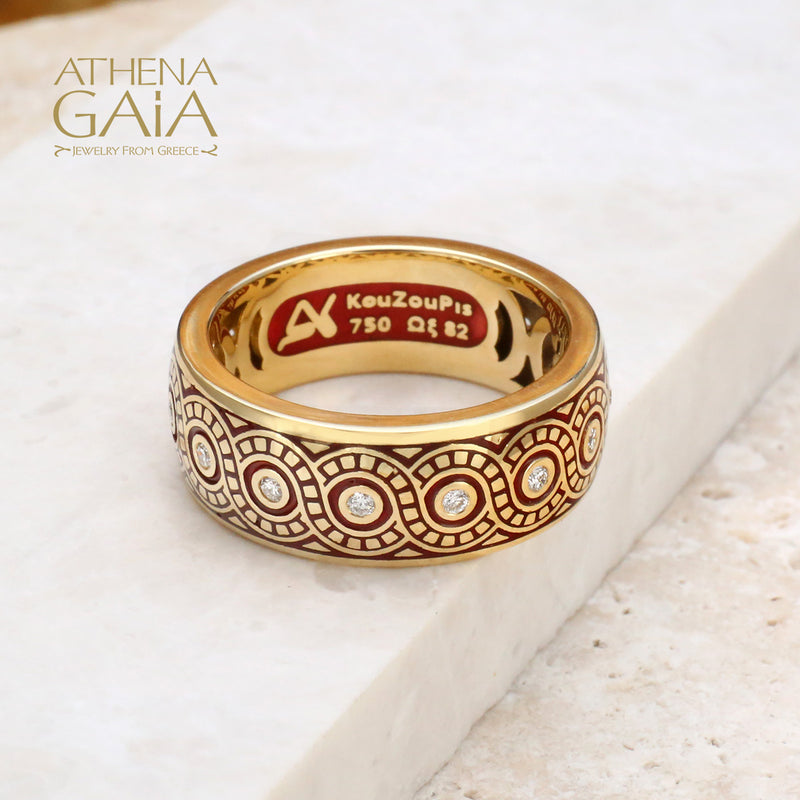 Greek-jewelry promise ring in 18k gold