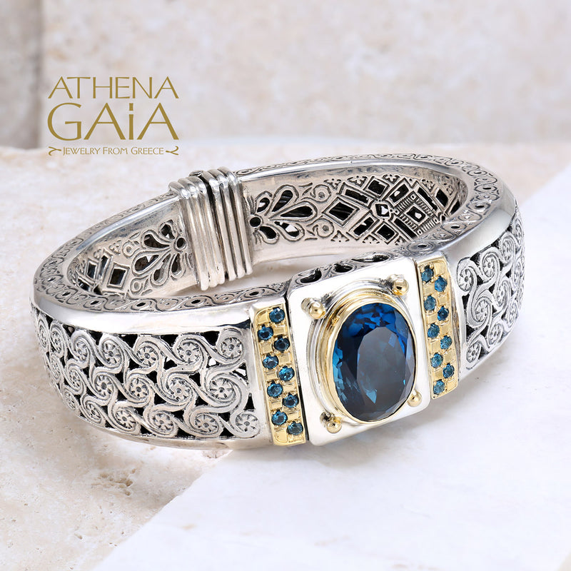 Norvi Kinisi Bracelet - 18k Gold & Sterling Silver - Cuff Bracelet