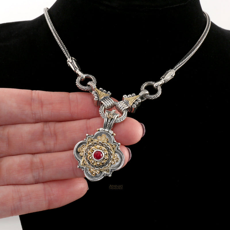 Faith Pendant - 18k Gold & Sterling Silver Pendant