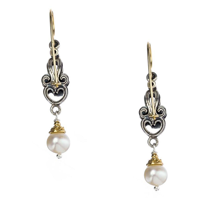 Byzantine Chandelier Earrings with Pearls and Rubies