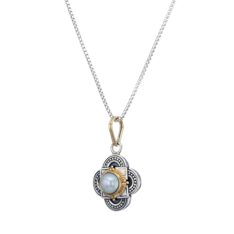Cyclades Faith Navigation Pendant - 18k Gold & Sterling Silver Pendant