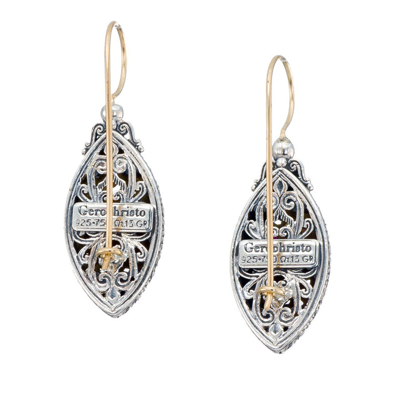 Harmony with Rubies Earrings  - 18k Gold & Sterling Silver Earrings - French Wire Earrings